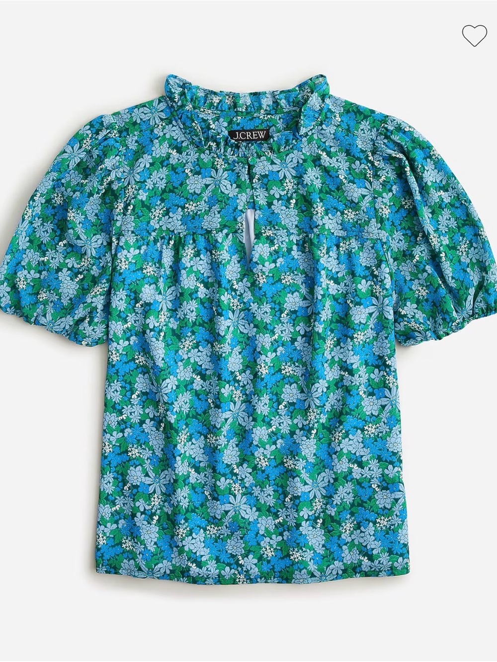 J. Crew Ruffle-trim short-sleeve top in hyacinth fields M